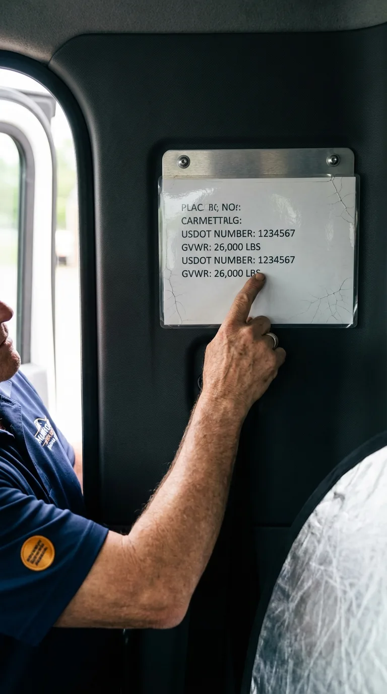 USDOT licensing placard verification in Quebradillas